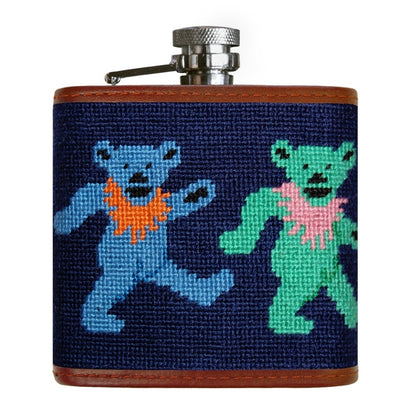 Dancing Bears Needlepoint Flask - OnwardReserve