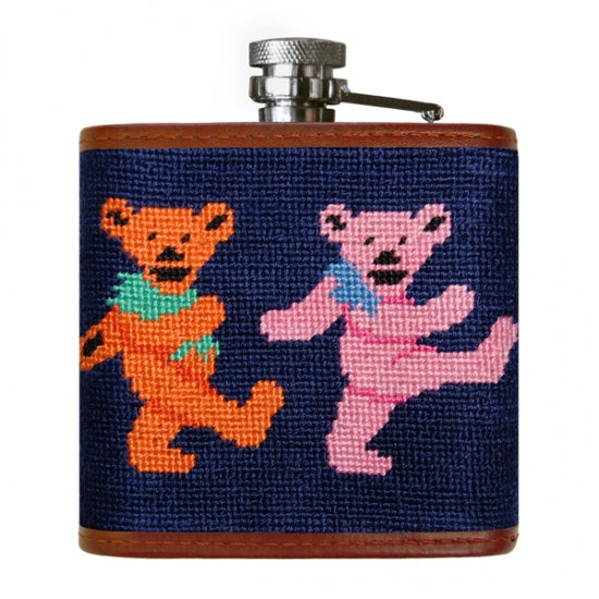 Dancing Bears Needlepoint Flask - OnwardReserve