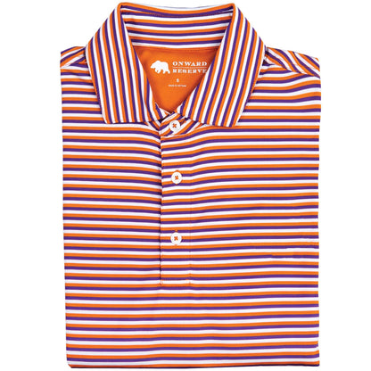 Triple Stripe Performance Polo - Orange/Purple - OnwardReserve
